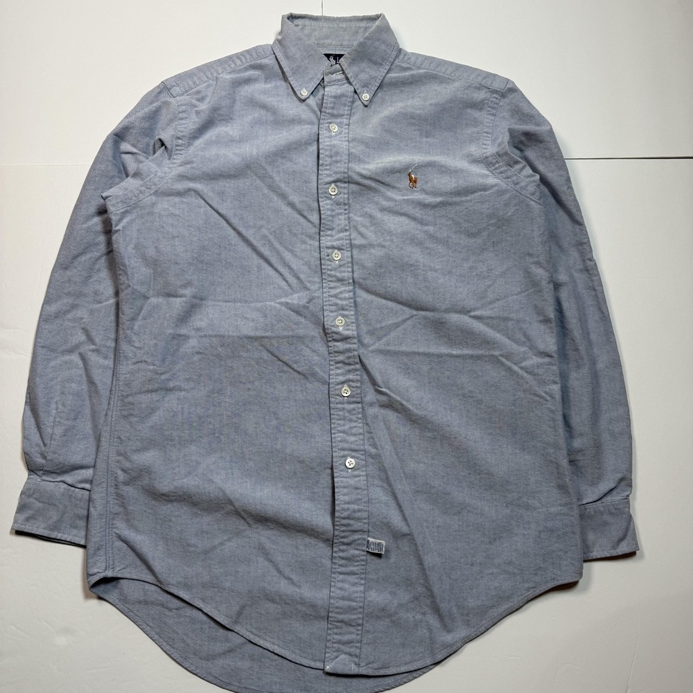 Ralph Lauren Shirt Mens 15 33‎ Blue Oxford Button Down Long Sleeve Cotton